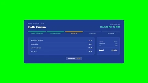 Food Delivery Order Tracker Green Screen Video stock 346483049
