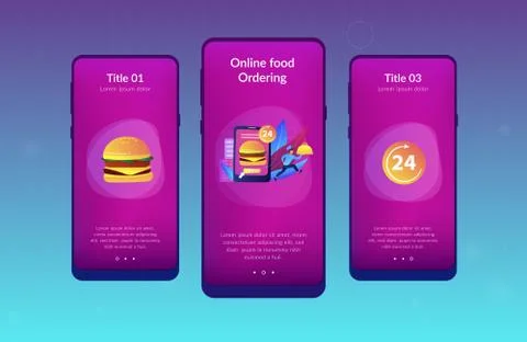 Food delivery service app interface template. Ilustração Stock