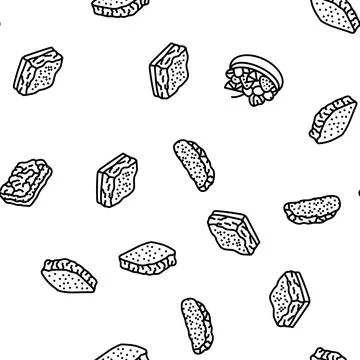 Food dessert snack menu vector seamless pattern 스톡 일러스트