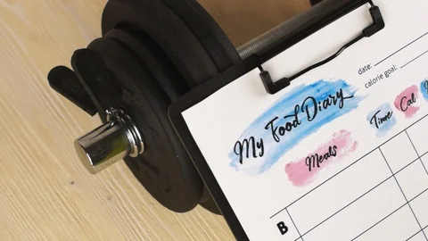 Food diary sheet Stock Footage 120385487