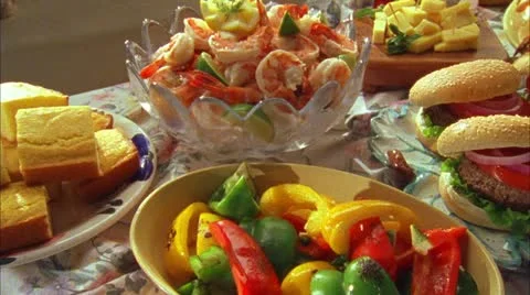 FOOD DINNER  Stock Footage 10809209