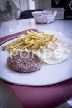 Food dish with cholesterol fat Stock Photos
