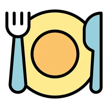 Food dishes icon vector flat Ilustração Stock