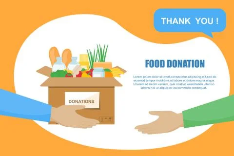 Food donations background Illustrazione stock