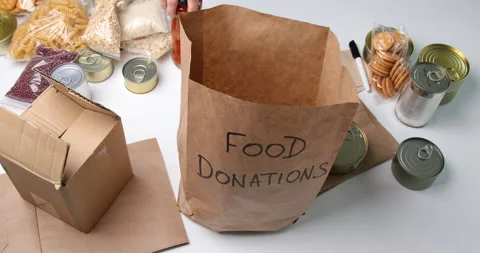 Food donations  Stock Footage 233248281