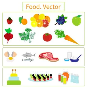 Food. Elements. Stock Illustration