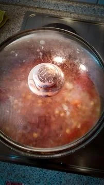 Food at the End of Cooking Process Stock Photos