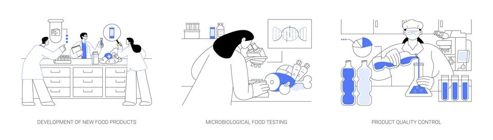 Food engineering abstract concept vector illustrations. Stock Illustration