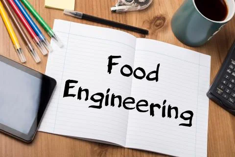 Food Engineering - Note Pad With Text Stock Photos