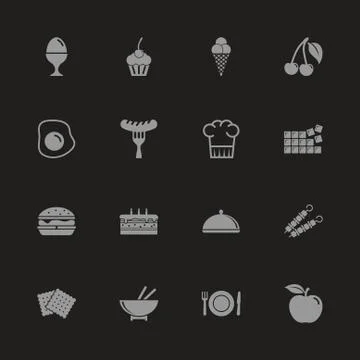 Food - Flat Vector Icons Stock Illustration