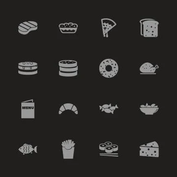 Food - Flat Vector Icons Stock Illustration