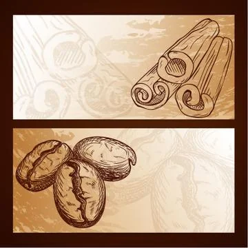 Food flayers with hand drawn elements Stock Illustration