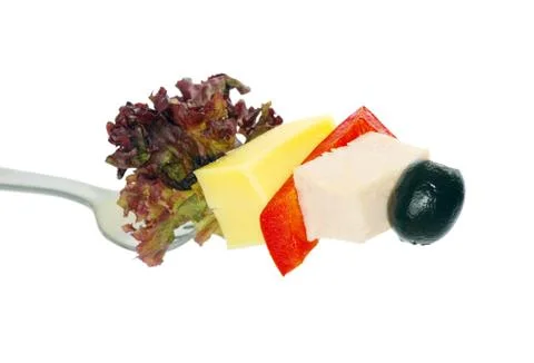 Food on fork Stock Photos