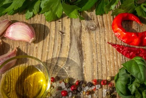 Food frame with empty space inside Stock Photos