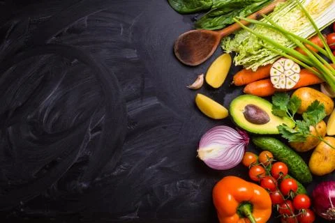 Food frame with vegetables Foto stock