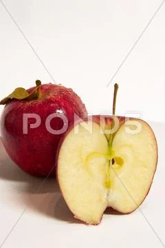 Food fruit apple cut diet disc eat fresh health Stock Photos