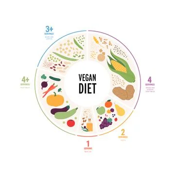Food guide concept. Vector flat modern illustration. Vegan diet infographic p Illustrazione stock