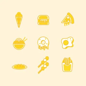 Food Icon Pack Vector Illustration Stock Illustration