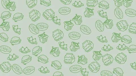 Food icon random pattern loop background animation Stock Footage 318583666
