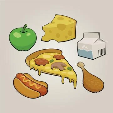 Food icon set Stock Illustration