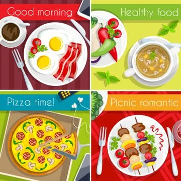 Food Icon Set Stock Illustration
