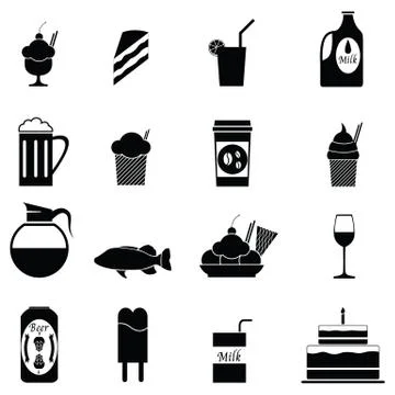 Food icon set Stock Illustration