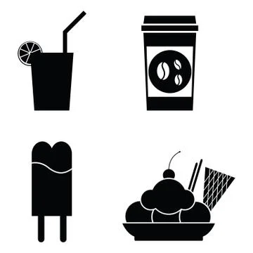 Food icon set Stock Illustration