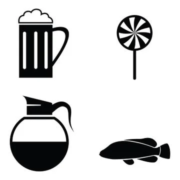 Food icon set Stock Illustration