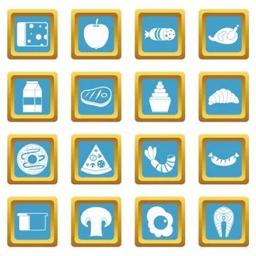 Food icons azure Stock Illustration