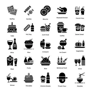 Food Icons Set Illustrazione stock