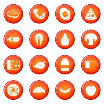 Food icons vector set Stock Illustration