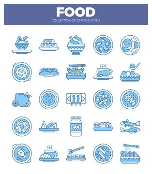 Food icons on white background. vector graphics Stock Illustration