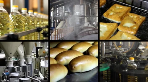 Food industry multiscreen Stock Footage 3125257