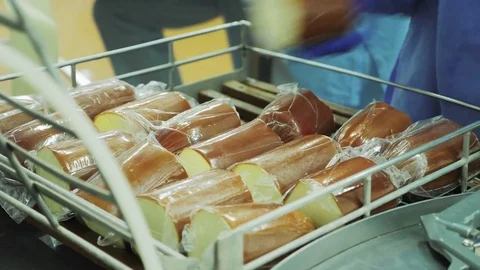 Food industry. Processed cheese Video stock 78502264