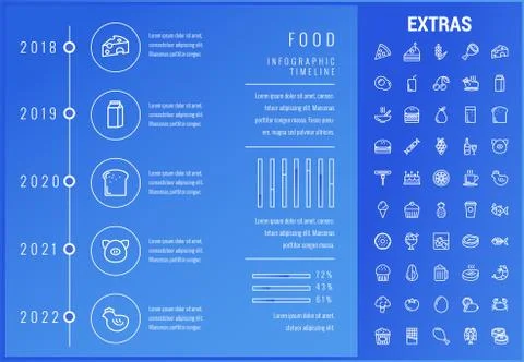 Food infographic template, elements and icons. 스톡 일러스트