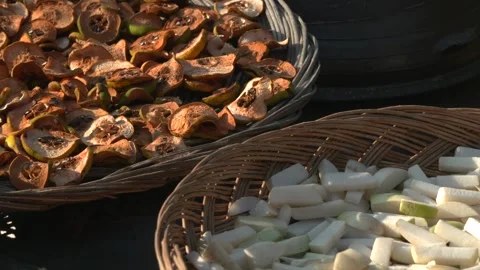 Food Ingredients Drying Under the Sunlight Stock Footage 334511294