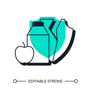 Food insecurity offset shadow line icon Stock Illustration