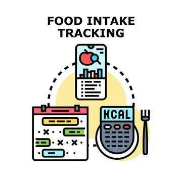 Food intake tracking using mobile app technology Stock Illustration
