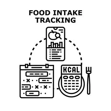 Food intake tracking using mobile app technology イラスト素材