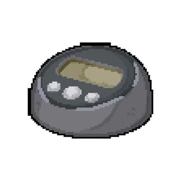 Food kitchen timer clock pixel art vector illustration Illustrazione stock