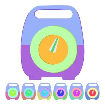 Food kitchen timer vector cartoon graphic Stock Illustration
