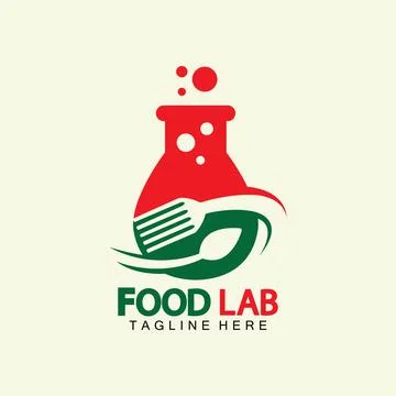 Food Lab logo vector icon illustration design template. lab logo.Lab test tub Illustration