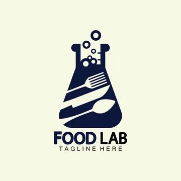 Food Lab logo vector icon illustration design template. lab logo.Lab test tub Stock Illustration