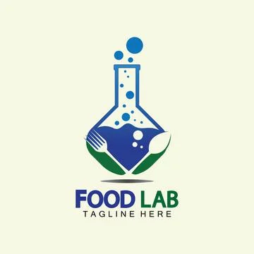 Food Lab logo vector icon illustration design template. lab logo.Lab test tub Stock Illustration