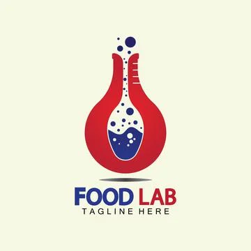 Food Lab logo vector icon illustration design template. lab logo.Lab test tub Illustrazione stock