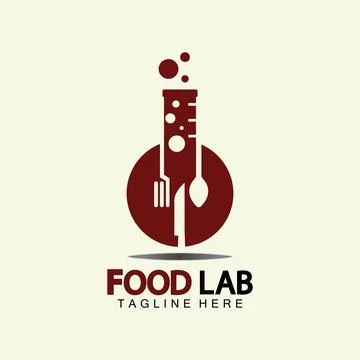 Food Lab logo vector icon illustration design template. lab logo.Lab test tub Stock Illustration