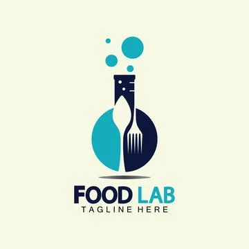Food Lab logo vector icon illustration design template. lab logo.Lab test tub Stock Illustration