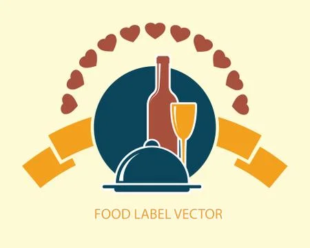 Food label abstract vector Stock Illustration