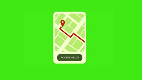 Food Location map tracking animation. Stock Footage 234412526