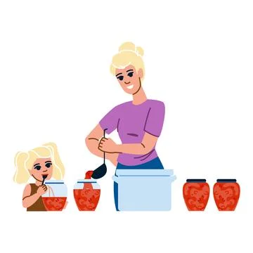 Food making homemade jam vector Stock Illustration
